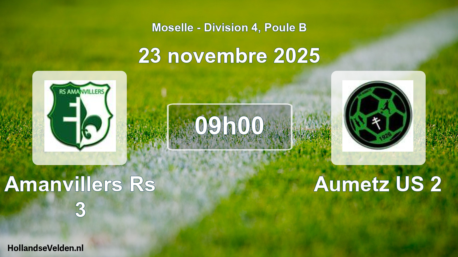 Match programmé: Amanvillers Rs 3 - Aumetz US 2 (23 novembre 2025)