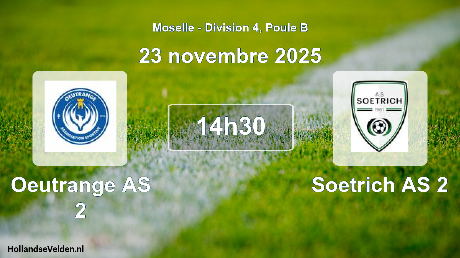 Match programmé: Oeutrange AS 2 - Soetrich AS 2 (23 novembre 2025)