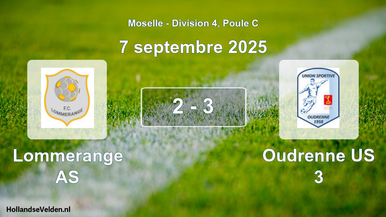 Gespeelde wedstrijd: Lommerange AS - Oudrenne US 3 2 - 3 (7 september 2025)