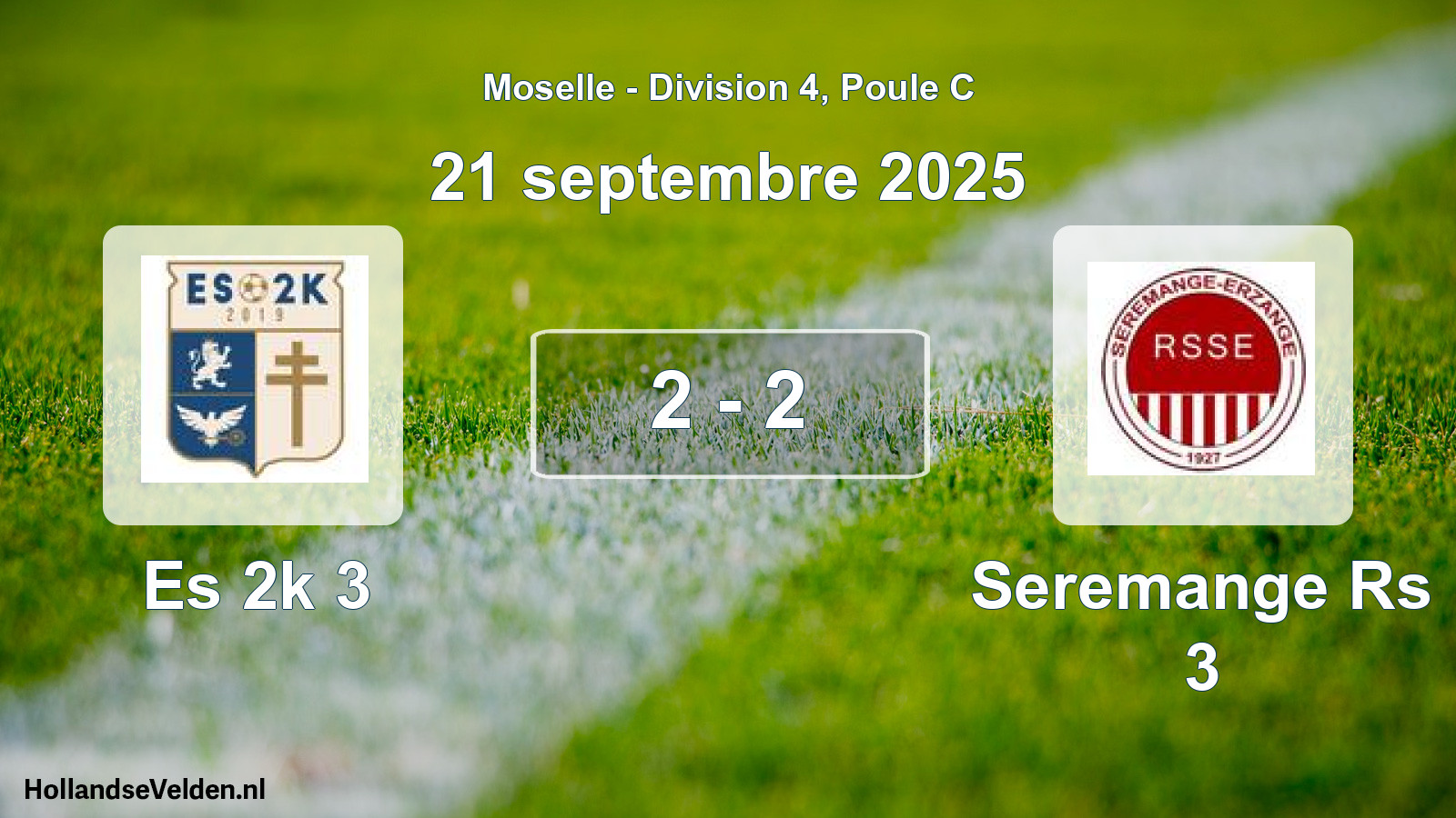 Match joué: Es 2k 3 - Seremange Rs 3 2 - 2 (21 septembre 2025)