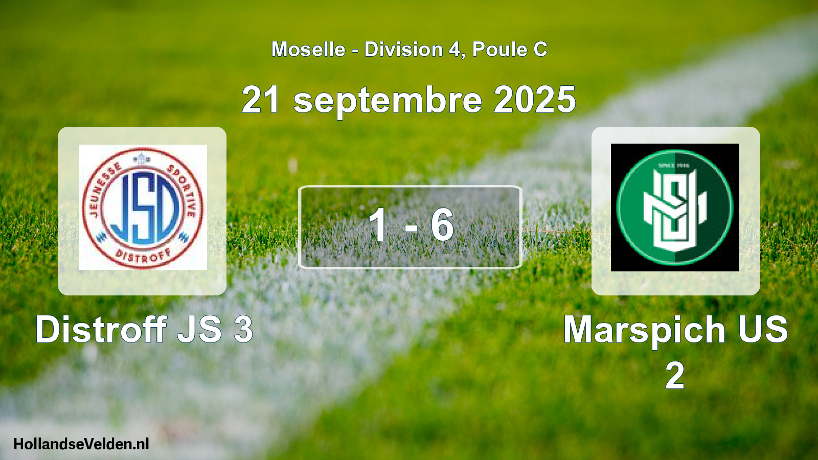 Gespeelde wedstrijd: Distroff JS 3 - Marspich US 2 1 - 6 (21 september 2025)