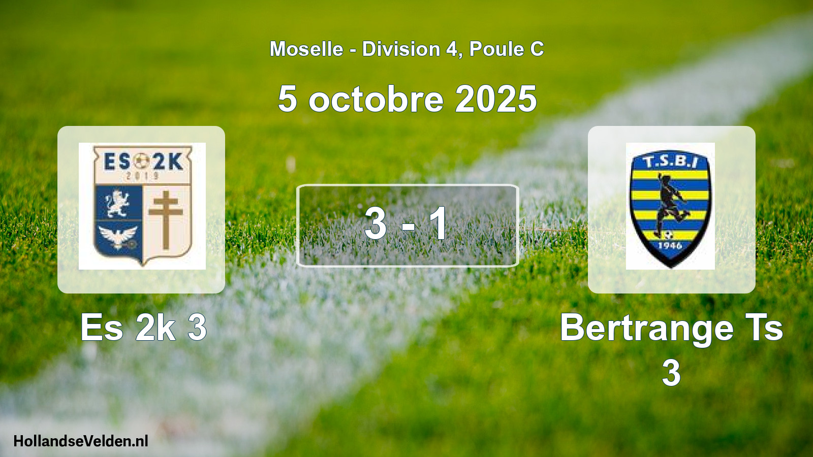 Gespeelde wedstrijd: Es 2k 3 - Bertrange Ts 3 3 - 1 (5 oktober 2025)