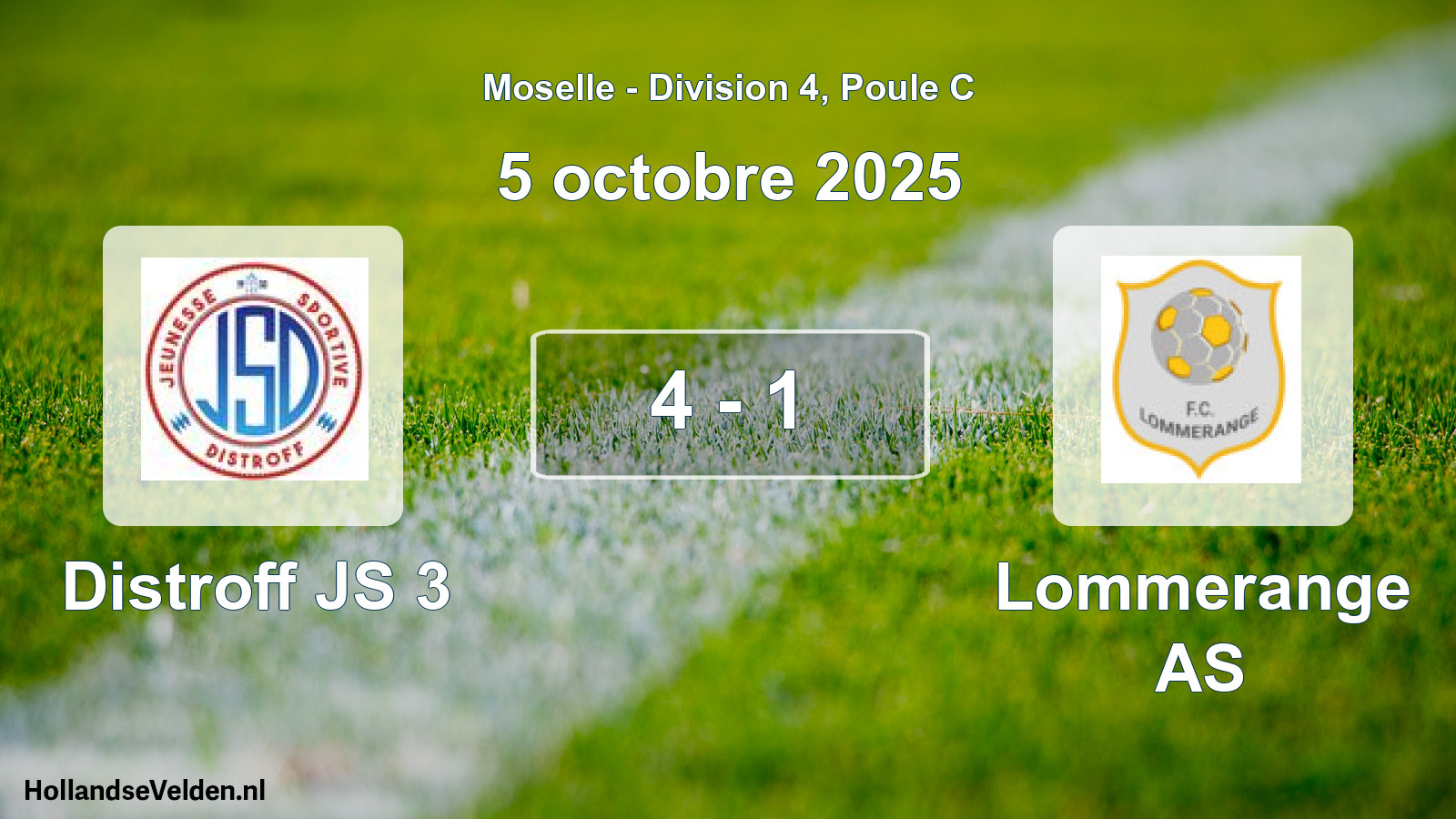 Match joué: Distroff JS 3 - Lommerange AS 4 - 1 (5 octobre 2025)