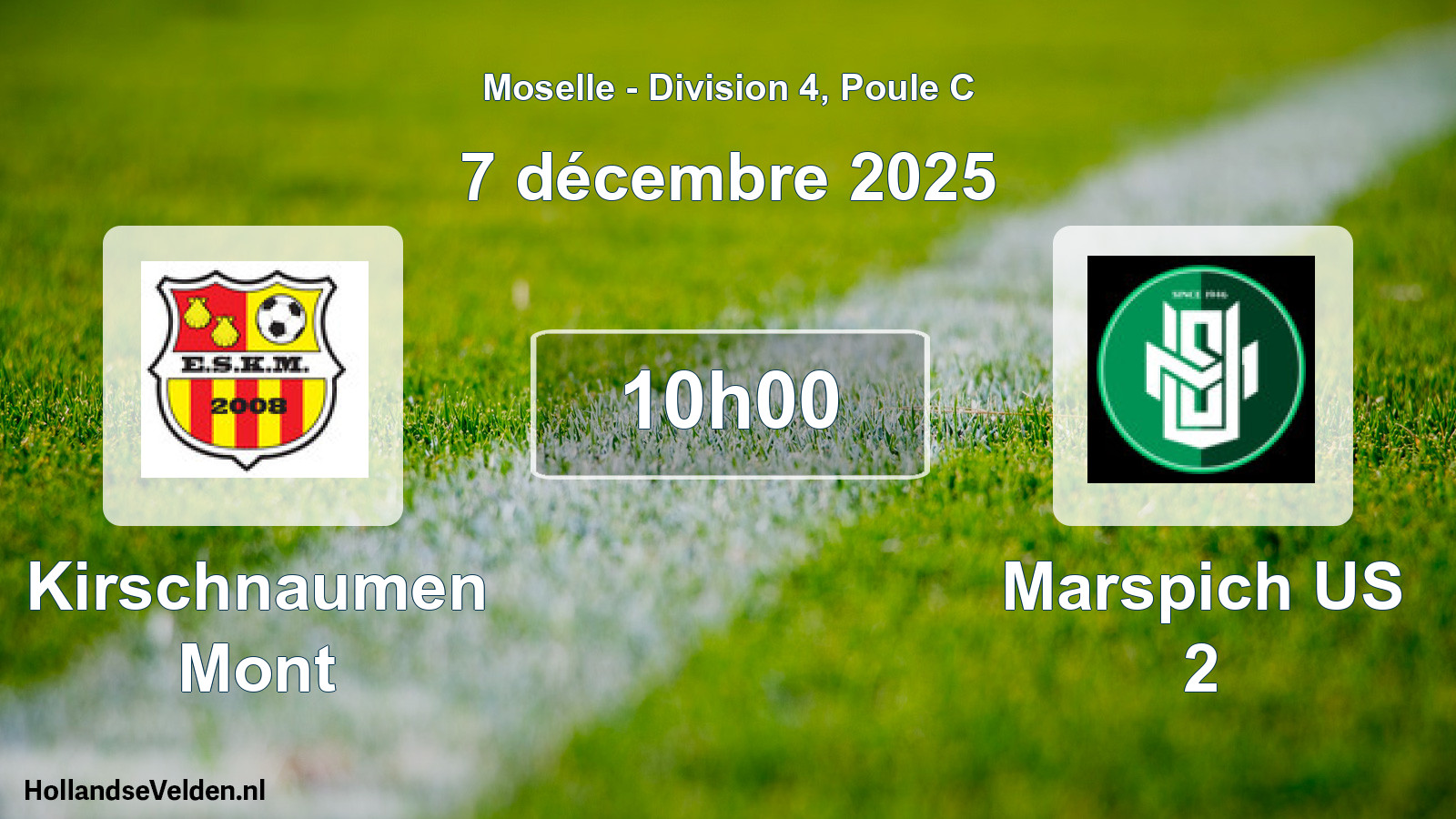 Match programmé: Kirschnaumen Mont - Marspich US 2 (7 décembre 2025)