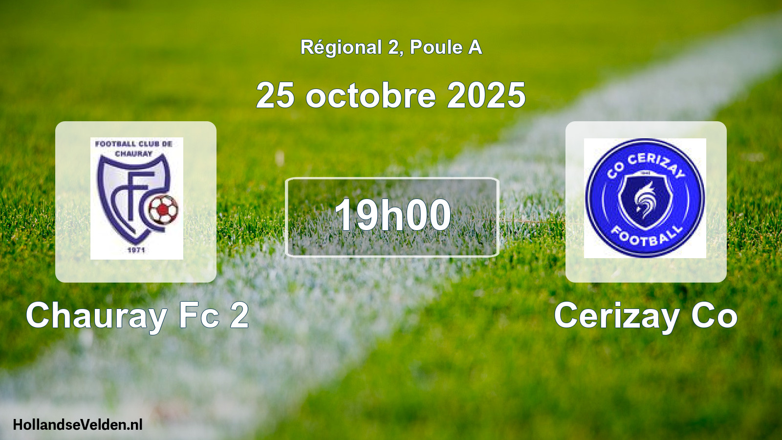 Scheduled Match: Chauray Fc 2 - Cerizay Co (25 October 2025)