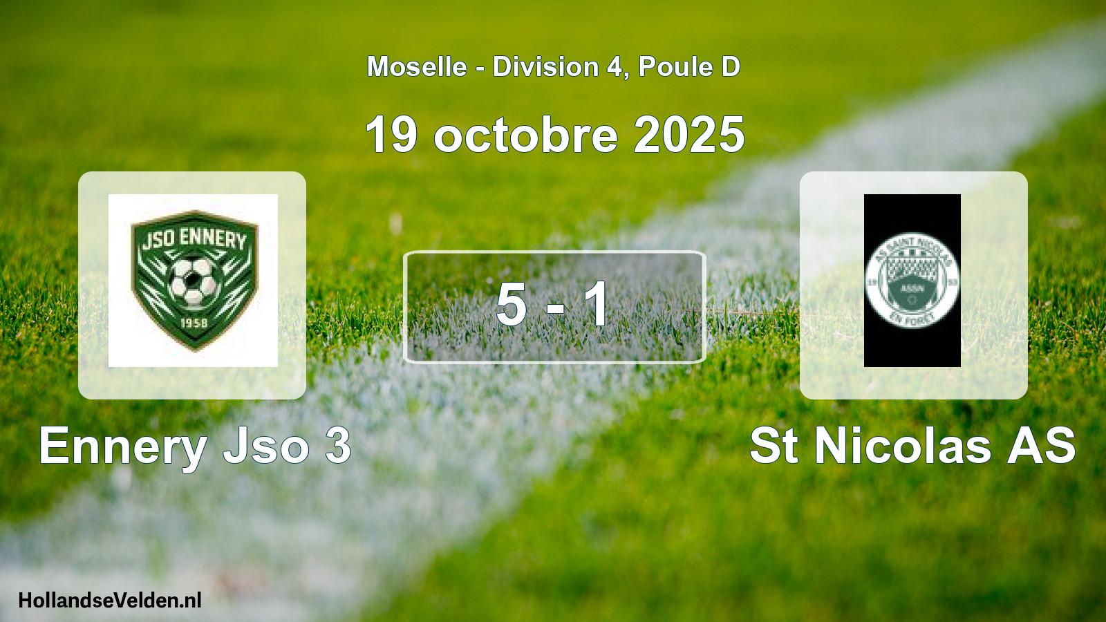 Match joué: Ennery Jso 3 - St Nicolas AS 5 - 1 (19 octobre 2025)