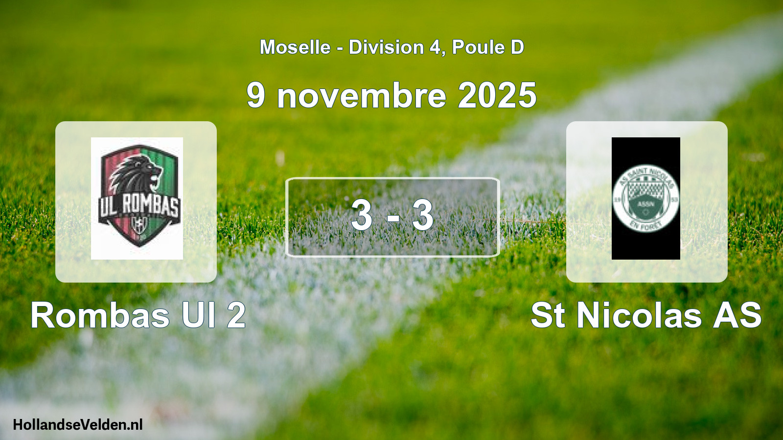 Match joué: Rombas Ul 2 - St Nicolas AS 3 - 3 (9 novembre 2025)