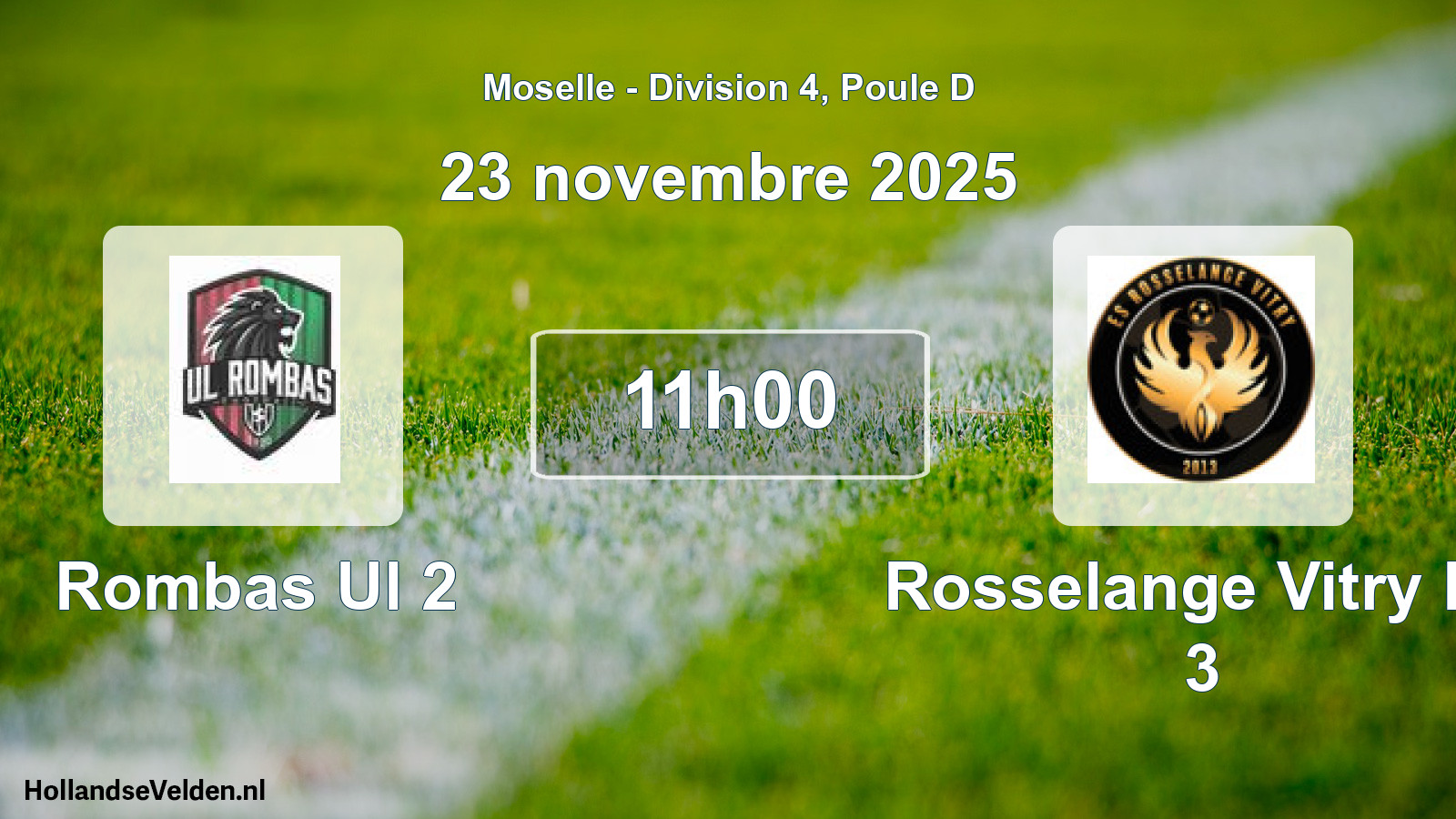 Match programmé: Rombas Ul 2 - Rosselange Vitry Es 3 (23 novembre 2025)