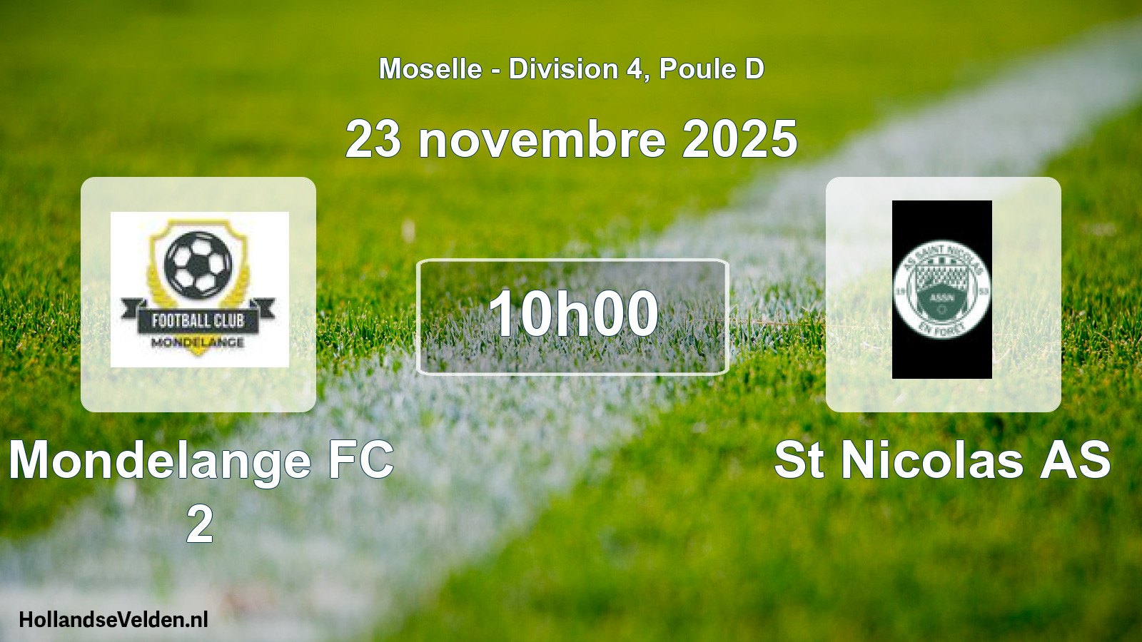 Geplande wedstrijd: Mondelange FC 2 - St Nicolas AS (23 november 2025)