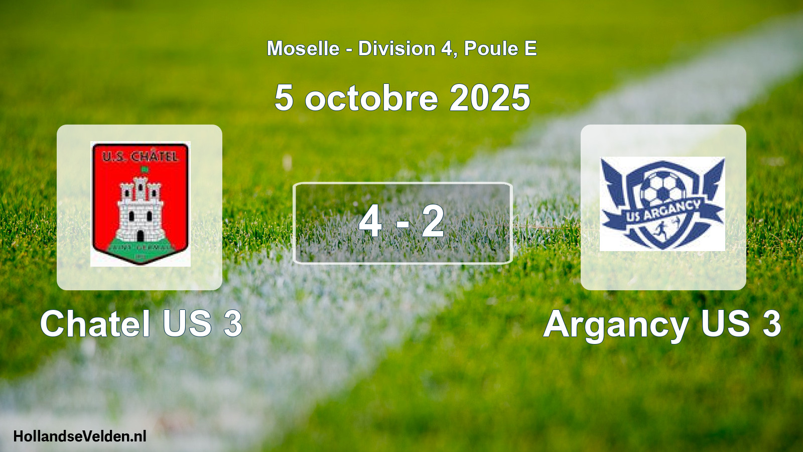 Match joué: Chatel US 3 - Argancy US 3 4 - 2 (5 octobre 2025)