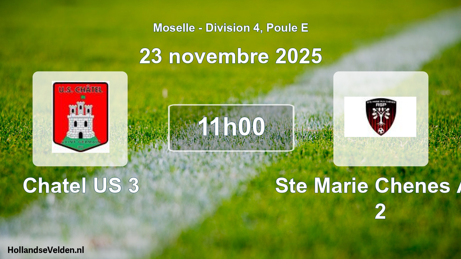 Match programmé: Chatel US 3 - Ste Marie Chenes AS 2 (23 novembre 2025)