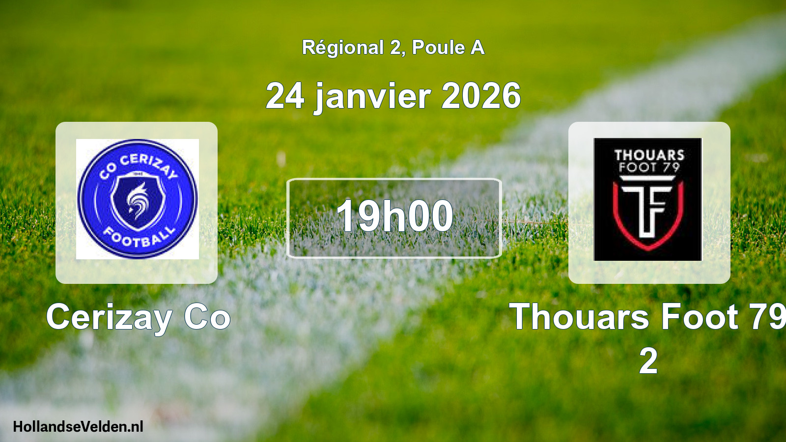 Geplande wedstrijd: Cerizay Co - Thouars Foot 79 2 (24 januari 2026)