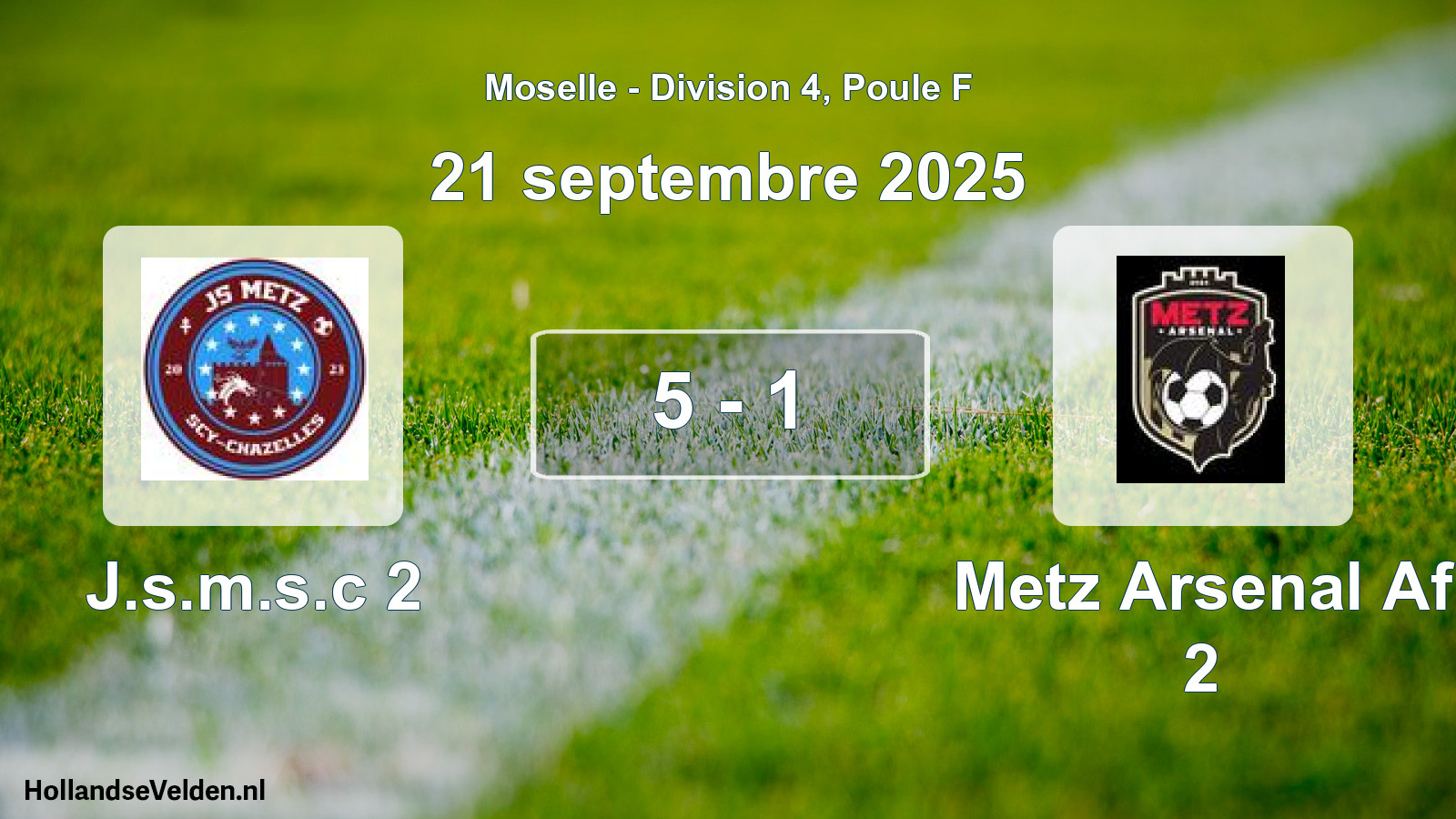 Match joué: J.s.m.s.c 2 - Metz Arsenal Af 2 5 - 1 (21 septembre 2025)