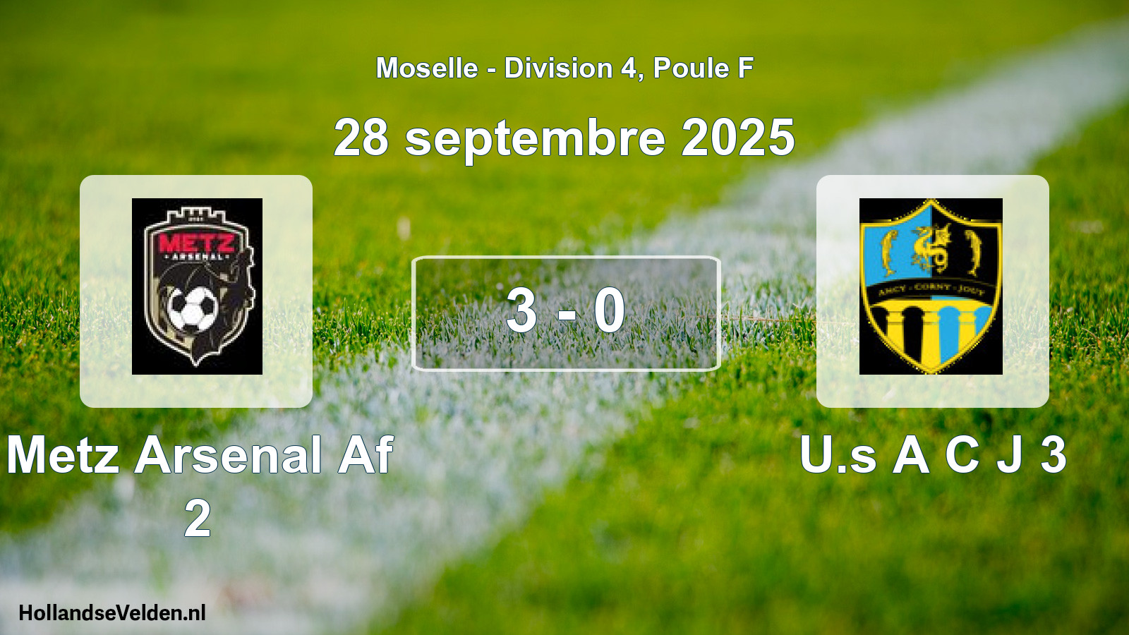 Gespeelde wedstrijd: Metz Arsenal Af 2 - U.s A C J 3 3 - 0 (28 september 2025)