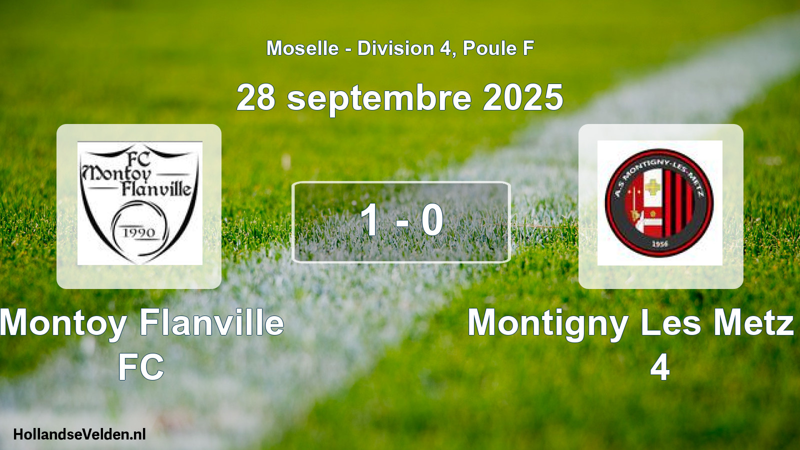 Gespeelde wedstrijd: Montoy Flanville FC - Montigny Les Metz AS 4 1 - 0 (28 september 2025)