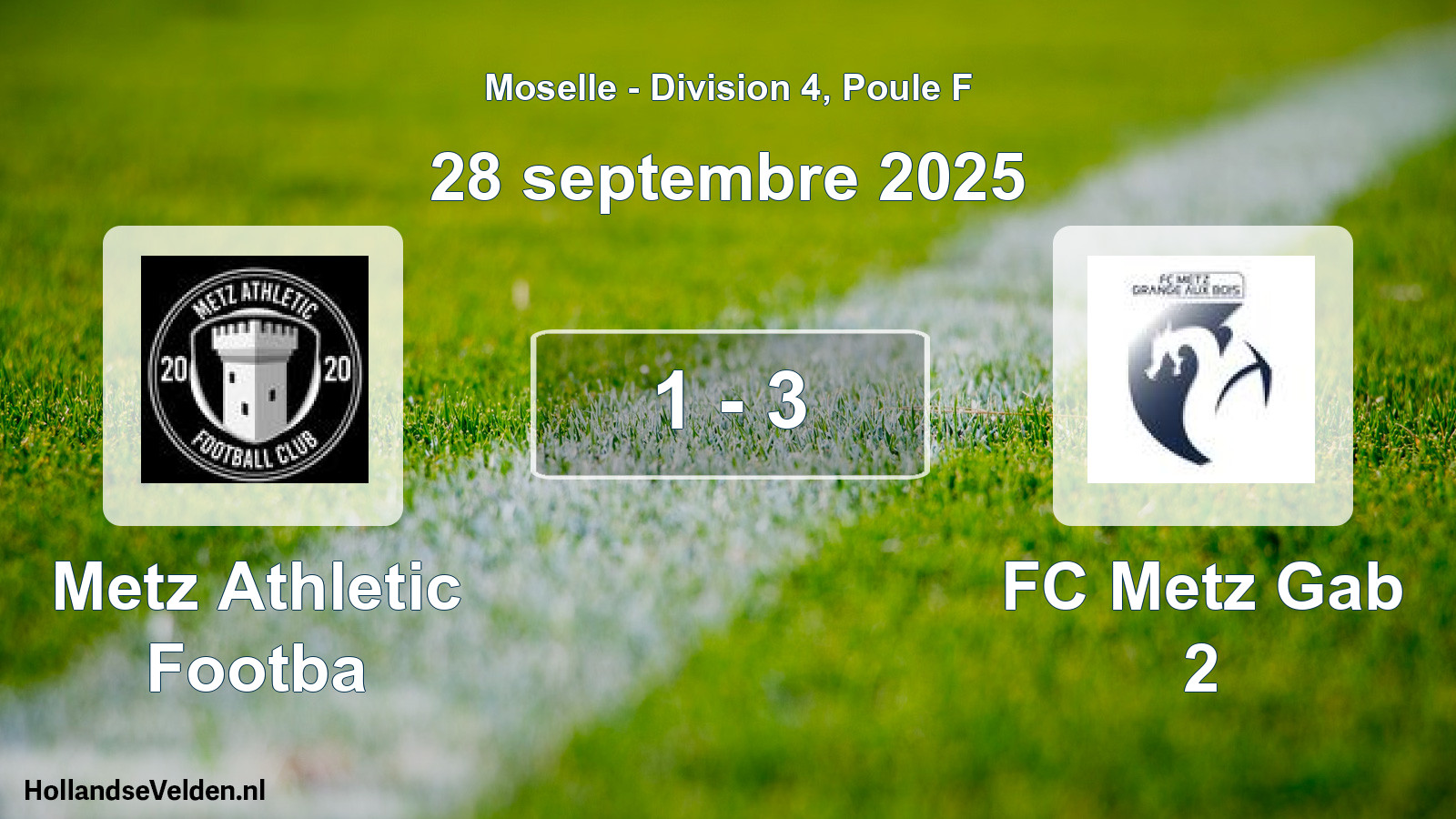 Match joué: Metz Athletic Footba - FC Metz Gab 2 1 - 3 (28 septembre 2025)