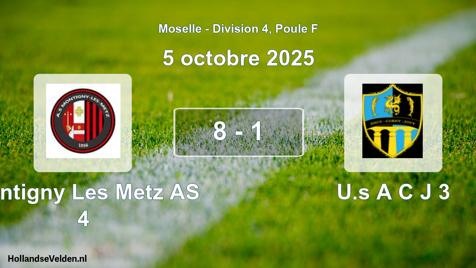 Match joué: Montigny Les Metz AS 4 - U.s A C J 3 8 - 1 (5 octobre 2025)