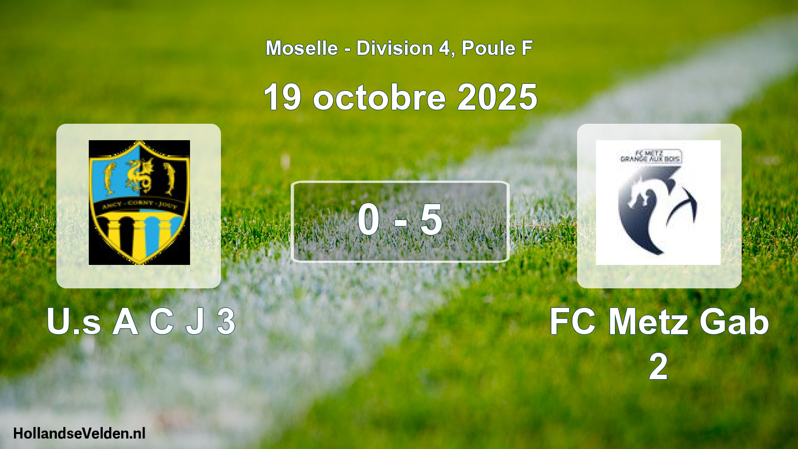 Gespeelde wedstrijd: U.s A C J 3 - FC Metz Gab 2 0 - 5 (19 oktober 2025)