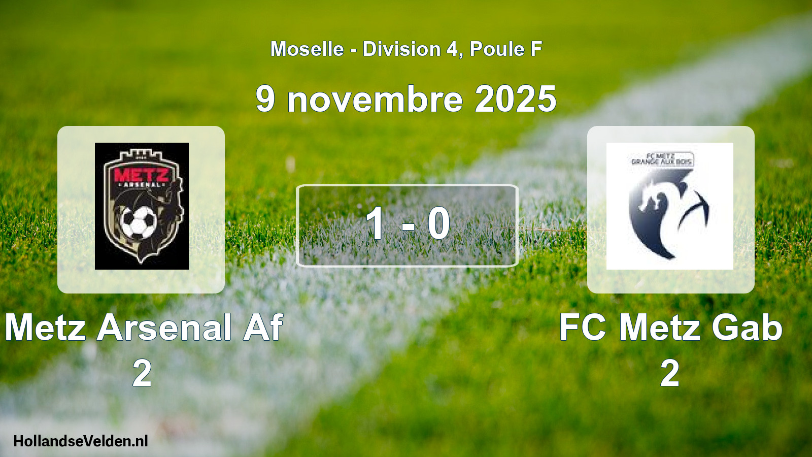 Match joué: Metz Arsenal Af 2 - FC Metz Gab 2 1 - 0 (9 novembre 2025)