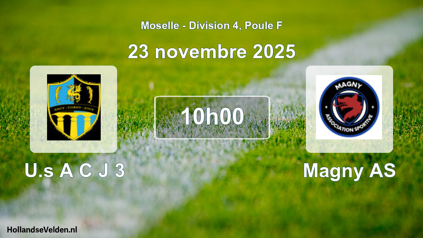 Geplande wedstrijd: U.s A C J 3 - Magny AS (23 november 2025)