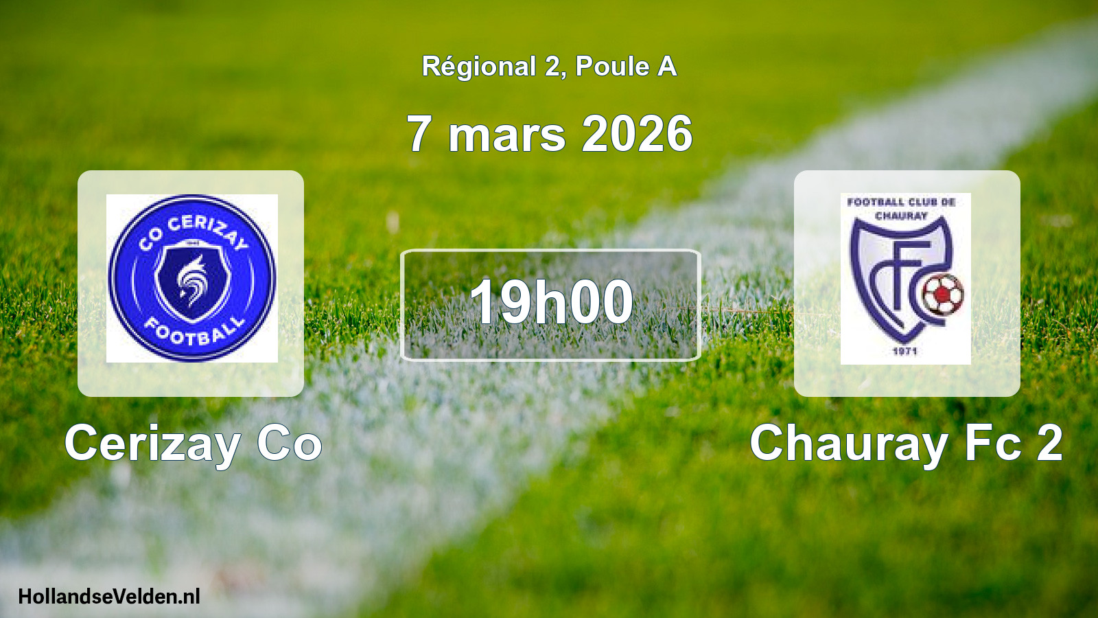 Geplande wedstrijd: Cerizay Co - Chauray Fc 2 (7 mars 2026)