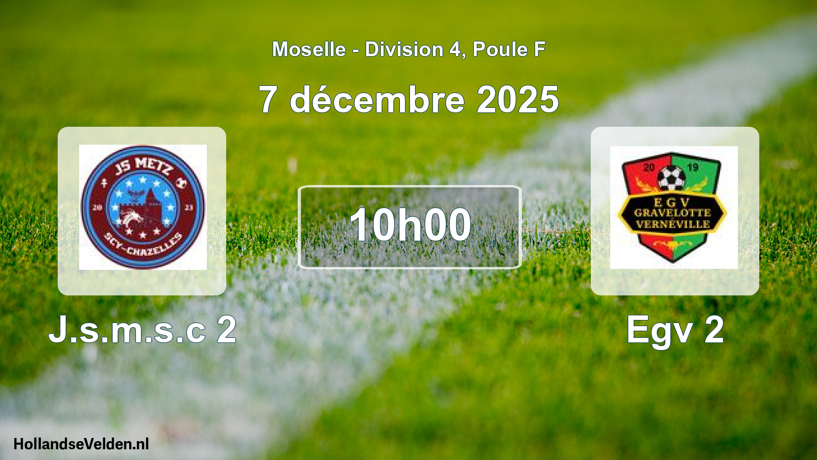 Match programmé: J.s.m.s.c 2 - Egv 2 (7 décembre 2025)