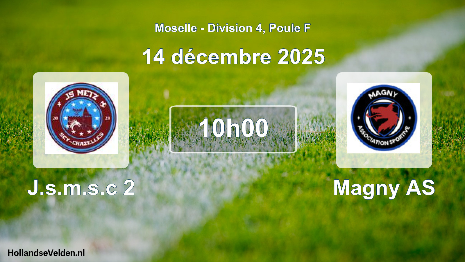 Match programmé: J.s.m.s.c 2 - Magny AS (14 décembre 2025)