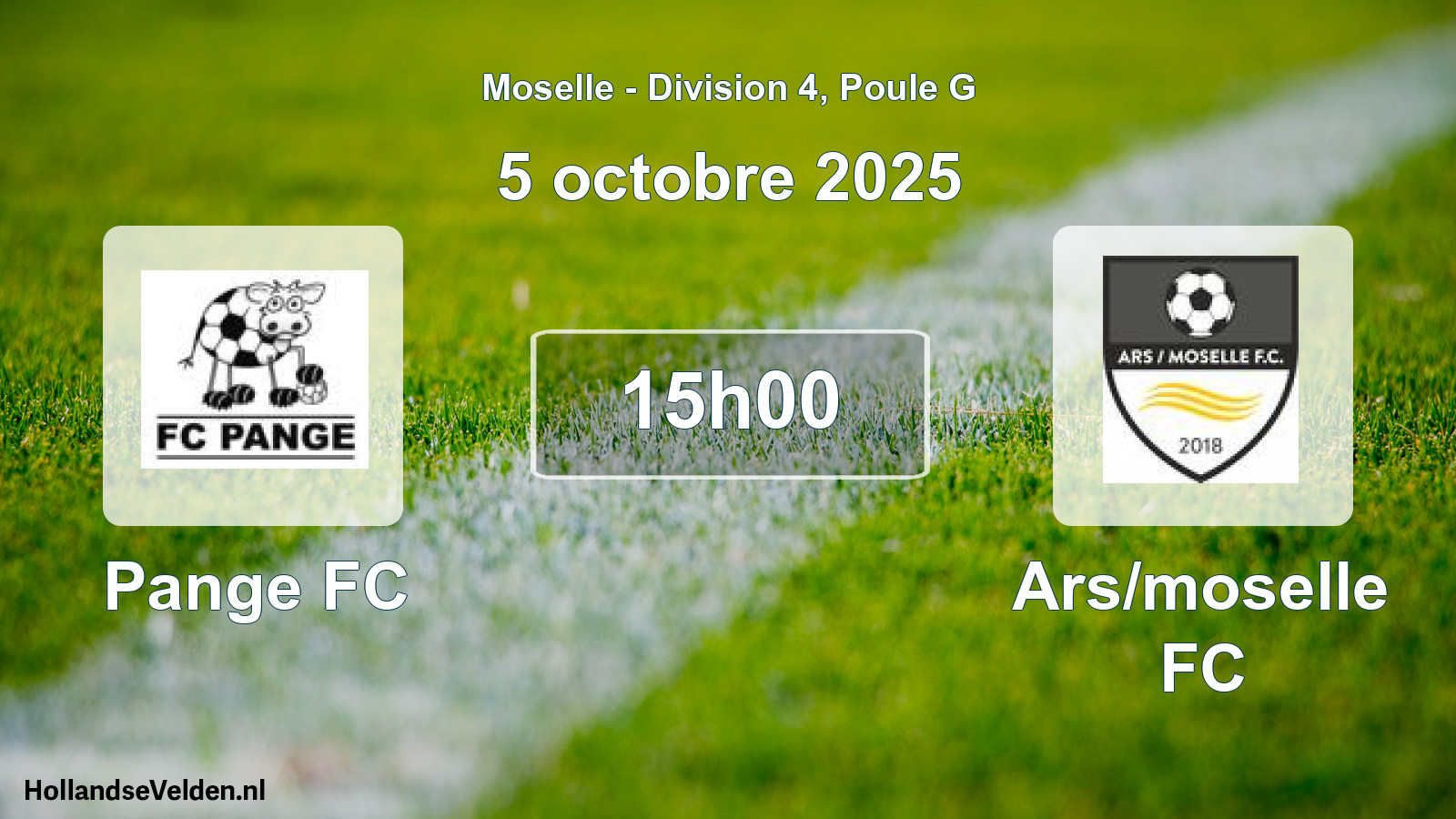 Match programmé: Pange FC - Ars/moselle FC (5 octobre 2025)