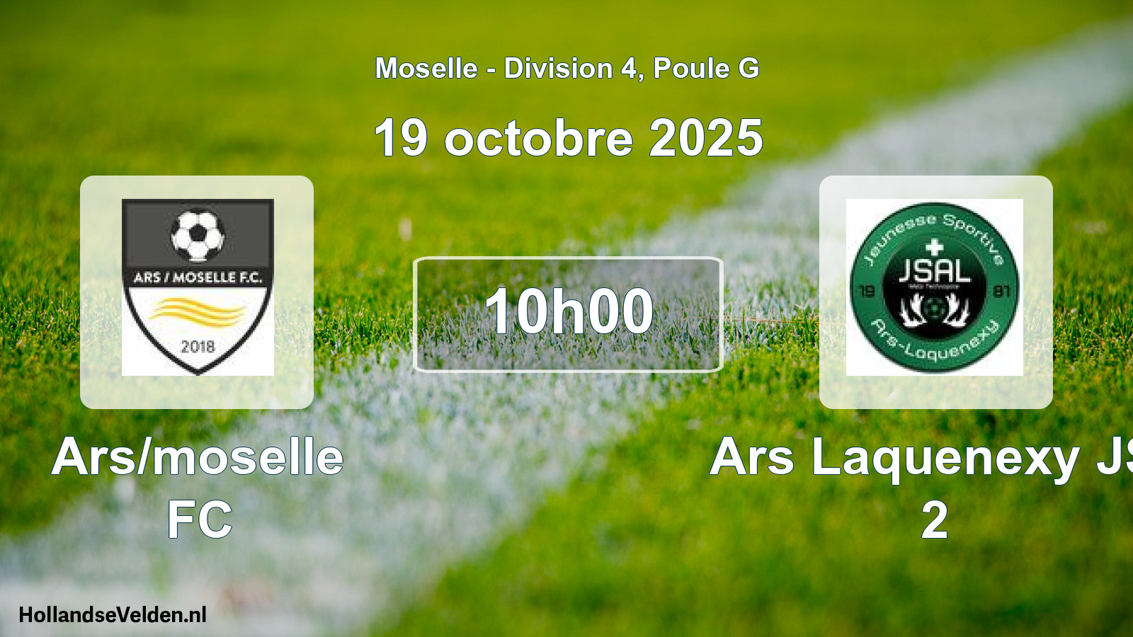 Match programmé: Ars/moselle FC - Ars Laquenexy JS 2 (19 octobre 2025)