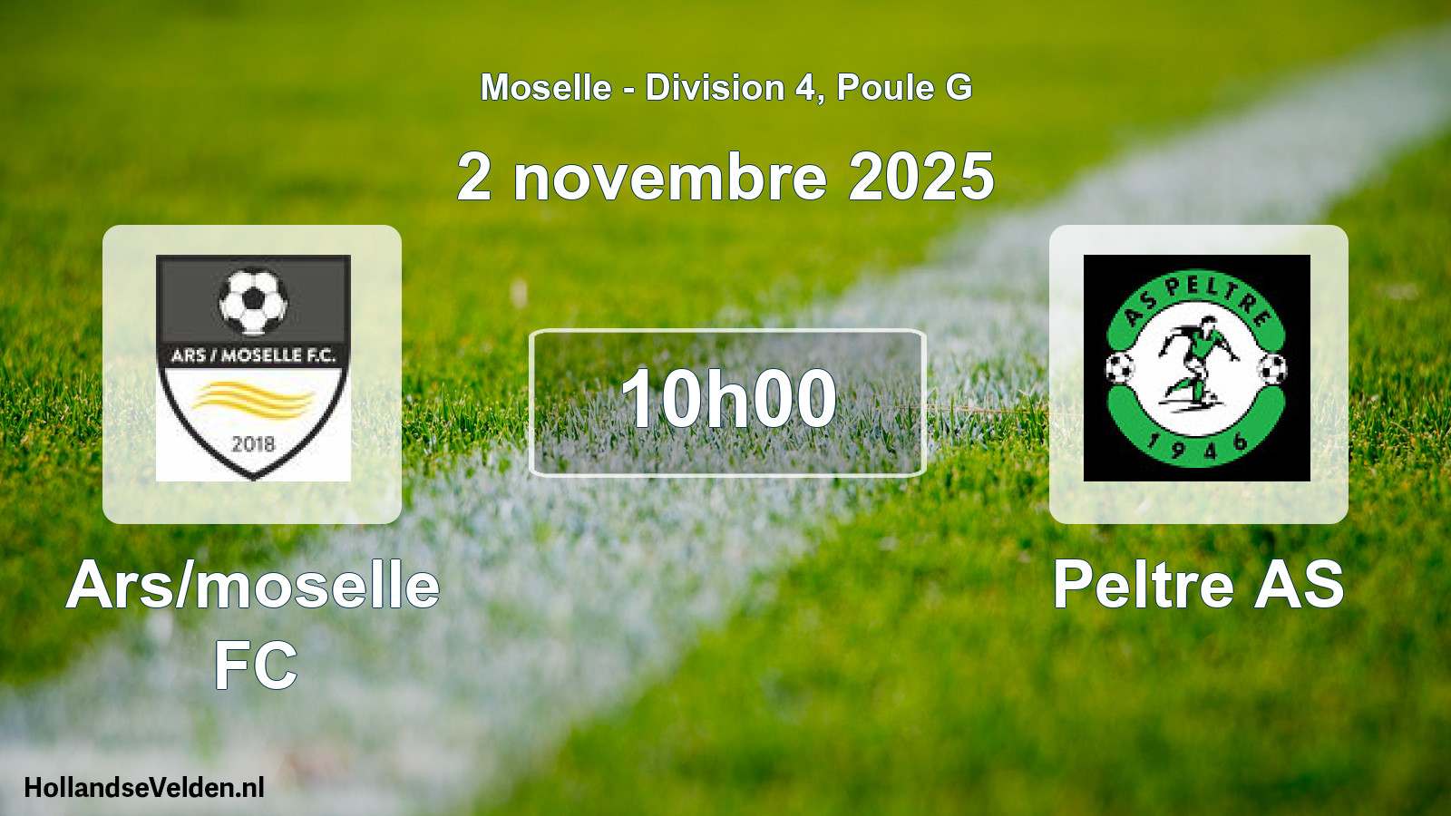 Match programmé: Ars/moselle FC - Peltre AS (2 novembre 2025)