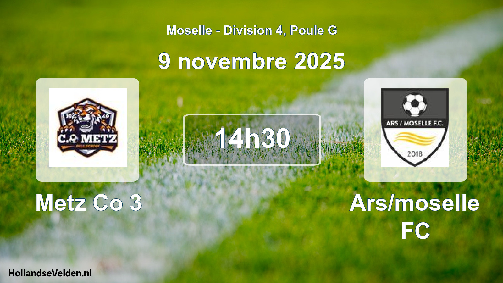 Match programmé: Metz Co 3 - Ars/moselle FC (9 novembre 2025)