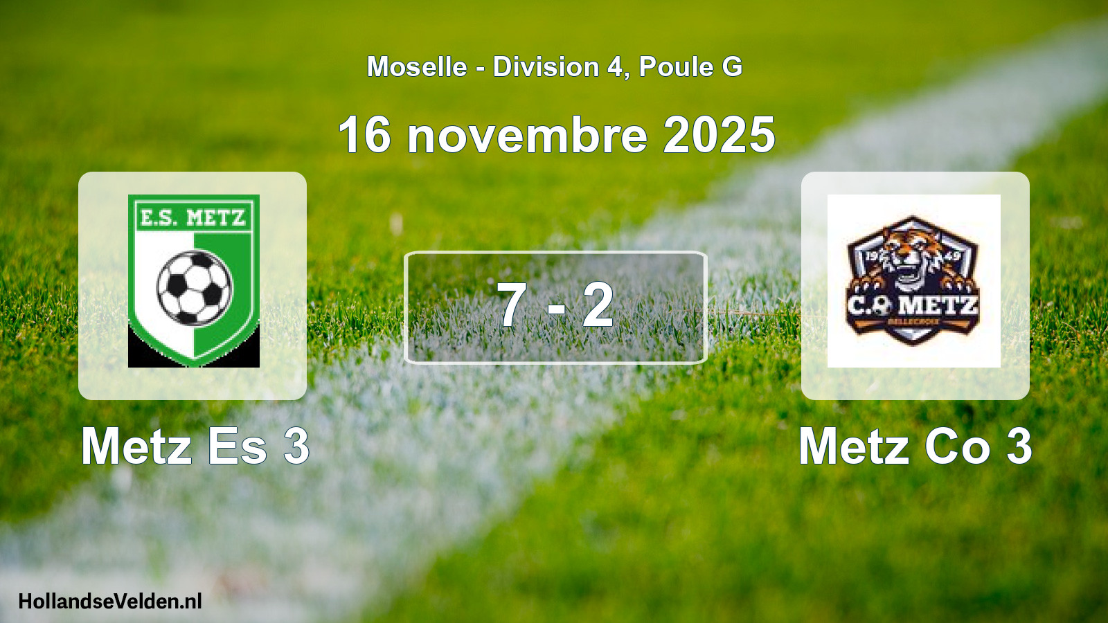 Match joué: Metz Es 3 - Metz Co 3 7 - 2 (16 novembre 2025)