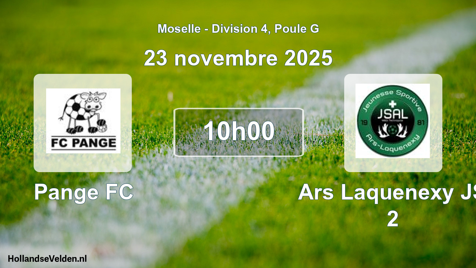 Match programmé: Pange FC - Ars Laquenexy JS 2 (23 novembre 2025)