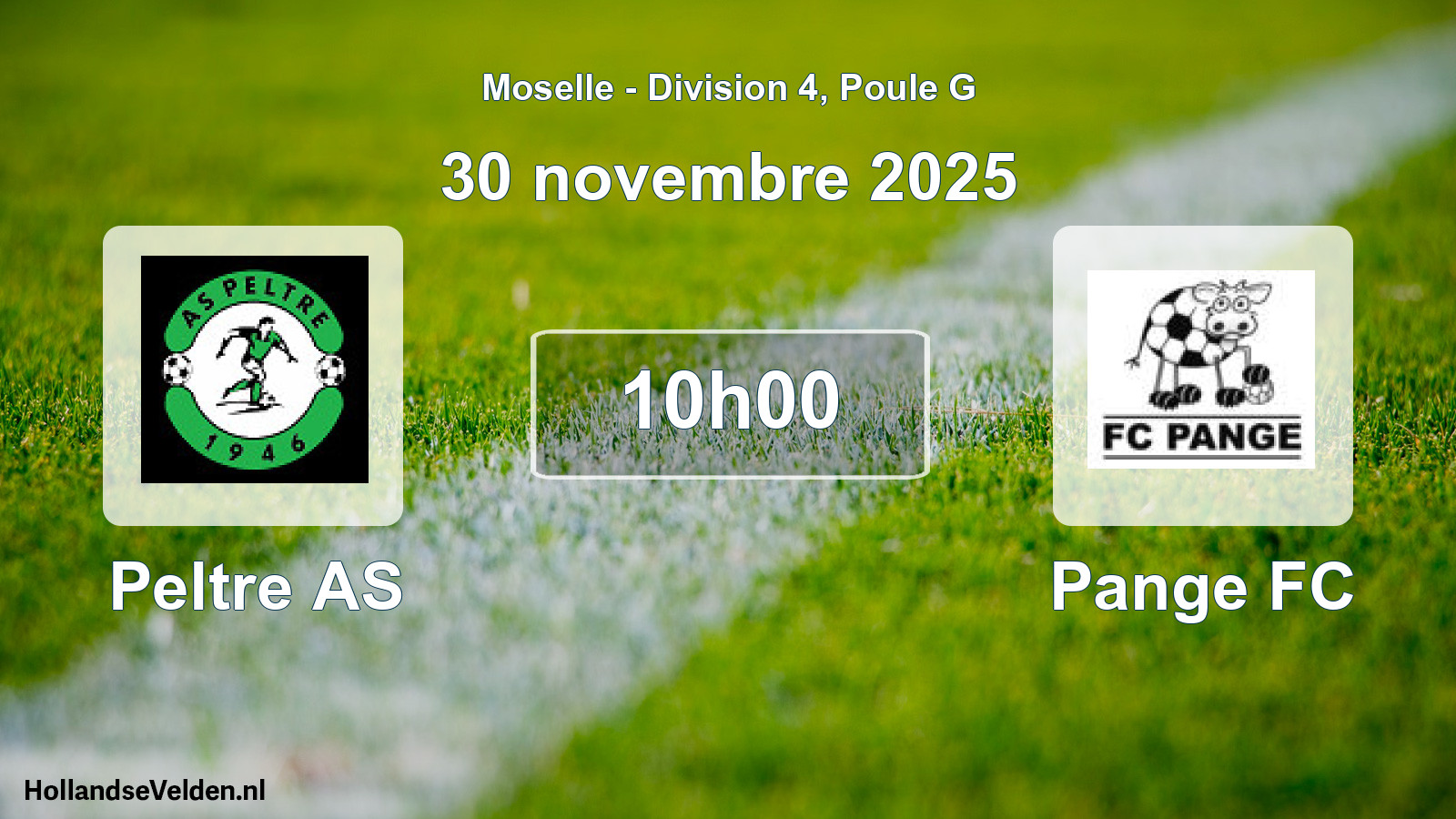 Match programmé: Peltre AS - Pange FC (30 novembre 2025)