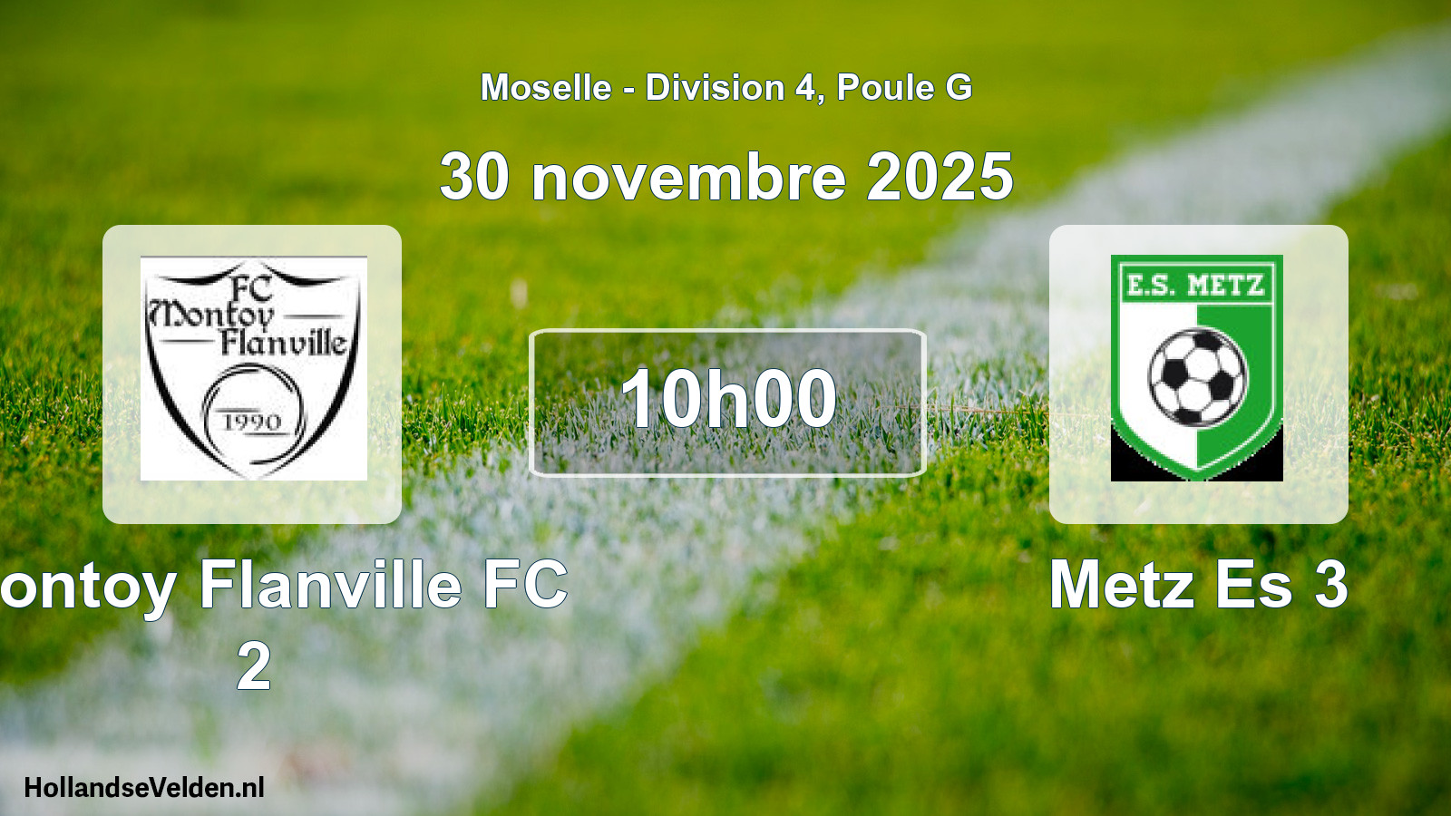 Match programmé: Montoy Flanville FC 2 - Metz Es 3 (30 novembre 2025)