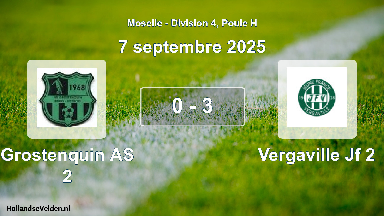 Match joué: Grostenquin AS 2 - Vergaville Jf 2 0 - 3 (7 septembre 2025)