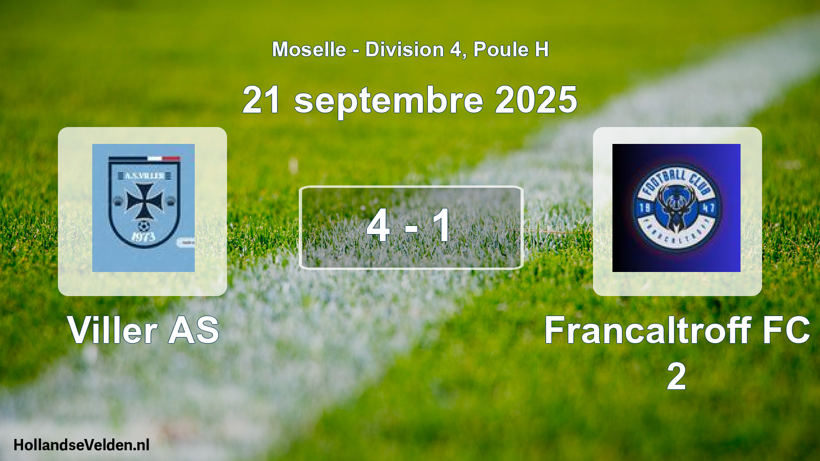 Match joué: Viller AS - Francaltroff FC 2 4 - 1 (21 septembre 2025)