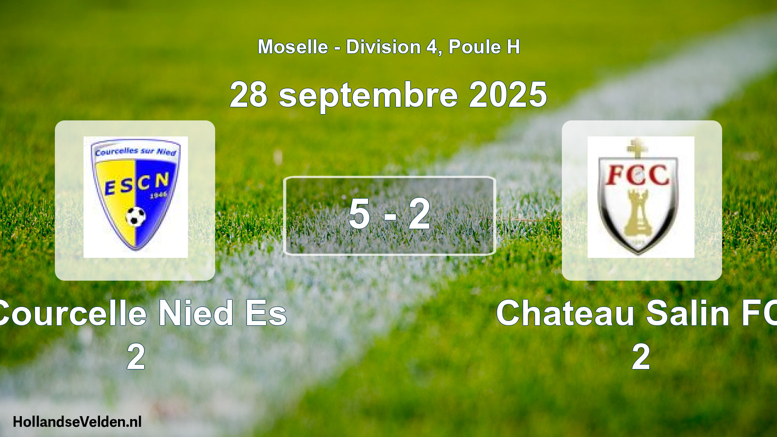 Match joué: Courcelle Nied Es 2 - Chateau Salin FC 2 5 - 2 (28 septembre 2025)