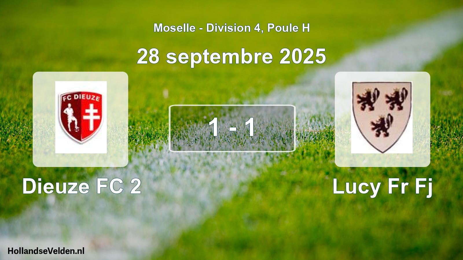 Total number of matches played: Dieuze FC 2 - Lucy Fr Fj 1 - 1 (28 September 2025)