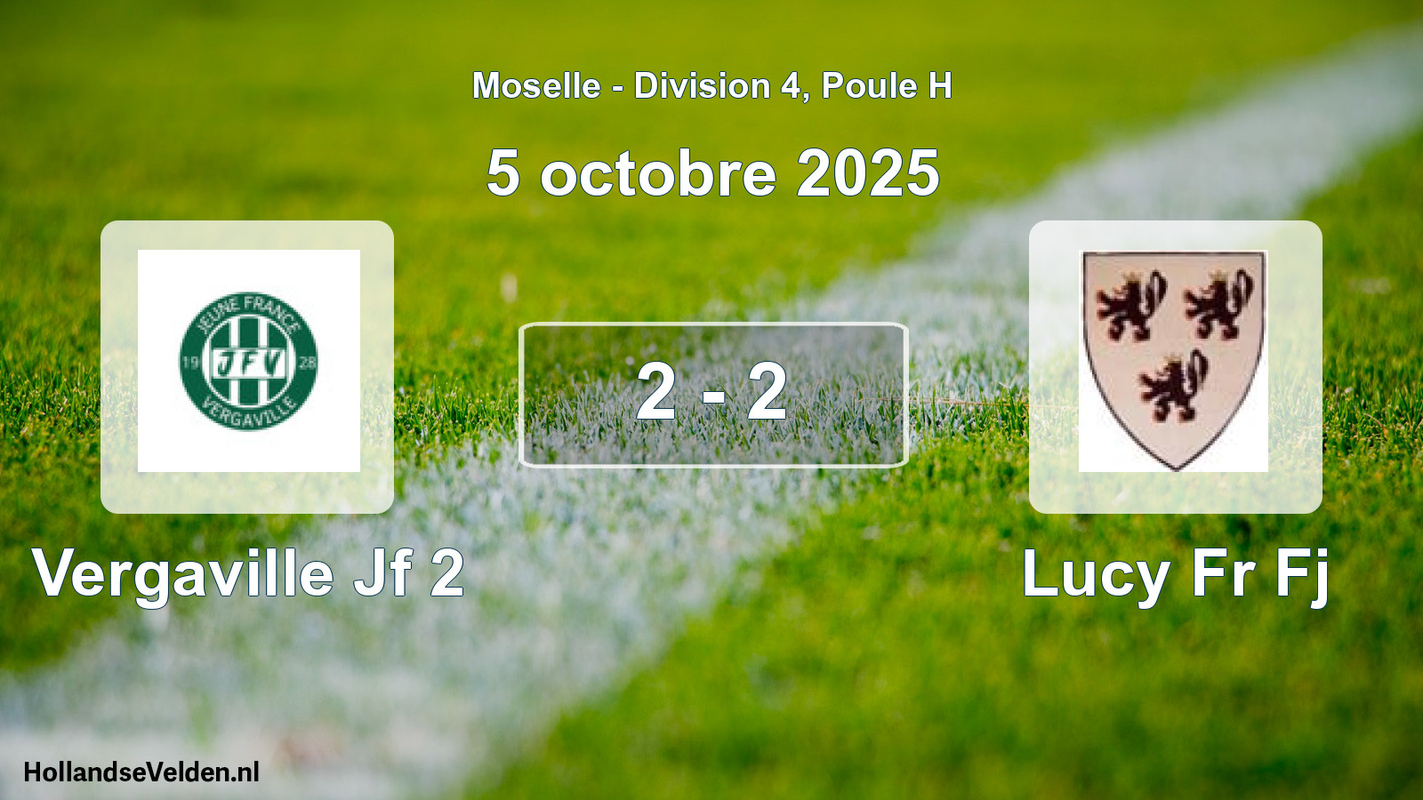 Gespeelde wedstrijd: Vergaville Jf 2 - Lucy Fr Fj 2 - 2 (5 oktober 2025)