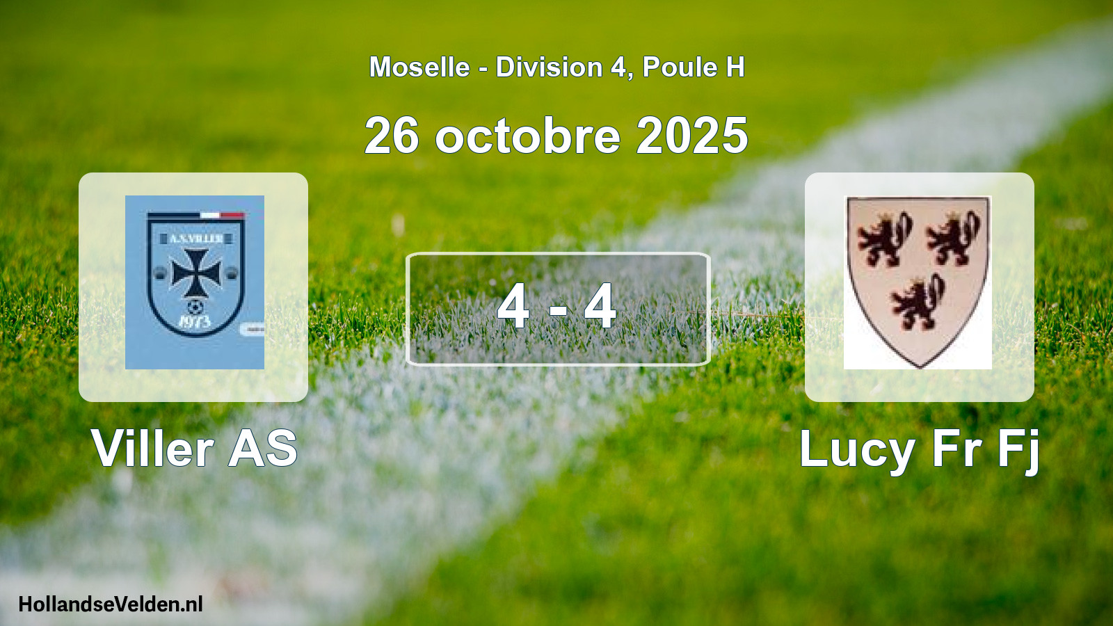 Match joué: Viller AS - Lucy Fr Fj 4 - 4 (26 octobre 2025)