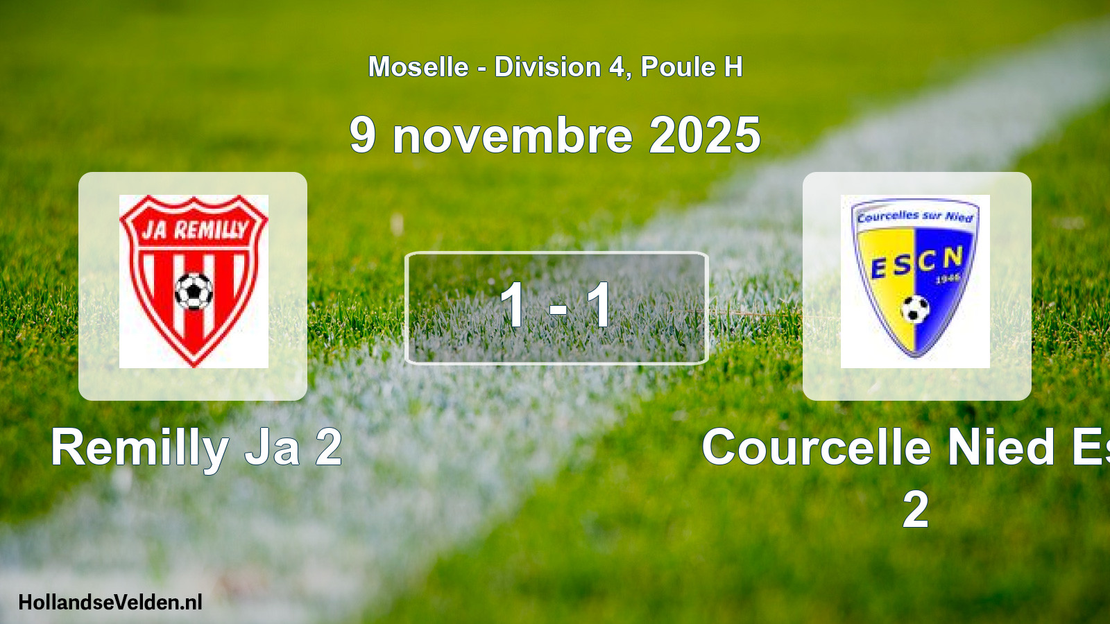 Match joué: Remilly Ja 2 - Courcelle Nied Es 2 1 - 1 (9 novembre 2025)