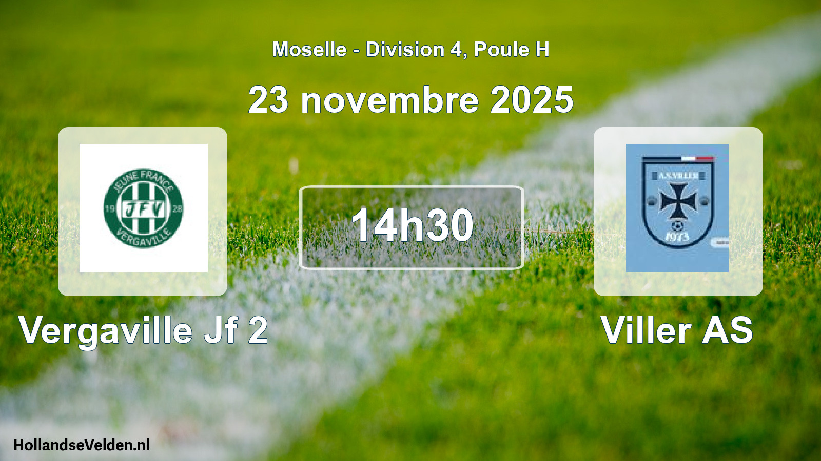 Match programmé: Vergaville Jf 2 - Viller AS (23 novembre 2025)