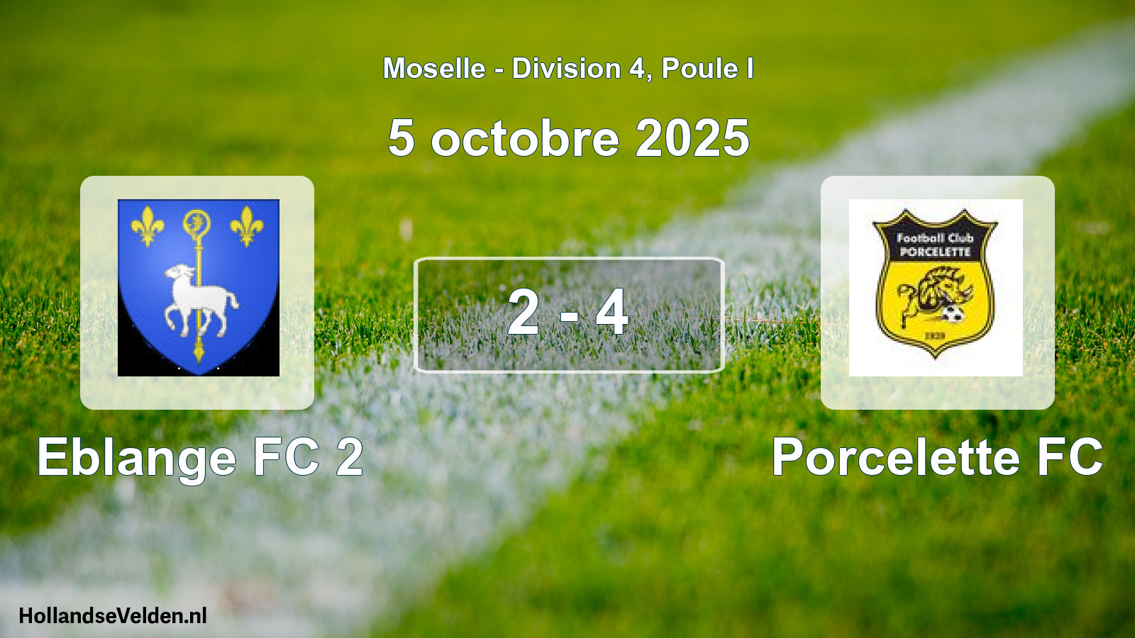 Match joué: Eblange FC 2 - Porcelette FC 2 - 4 (5 octobre 2025)