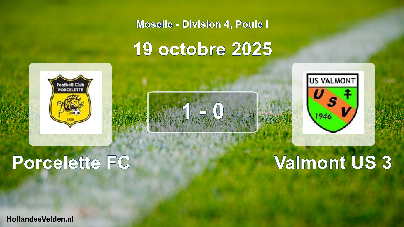 Gespeelde wedstrijd: Porcelette FC - Valmont US 3 1 - 0 (19 oktober 2025)