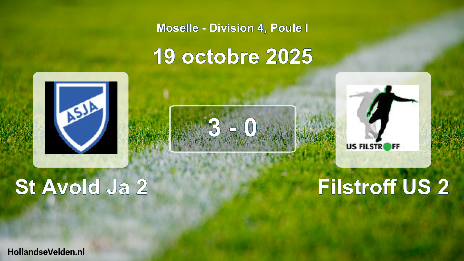 Match joué: St Avold Ja 2 - Filstroff US 2 3 - 0 (19 octobre 2025)
