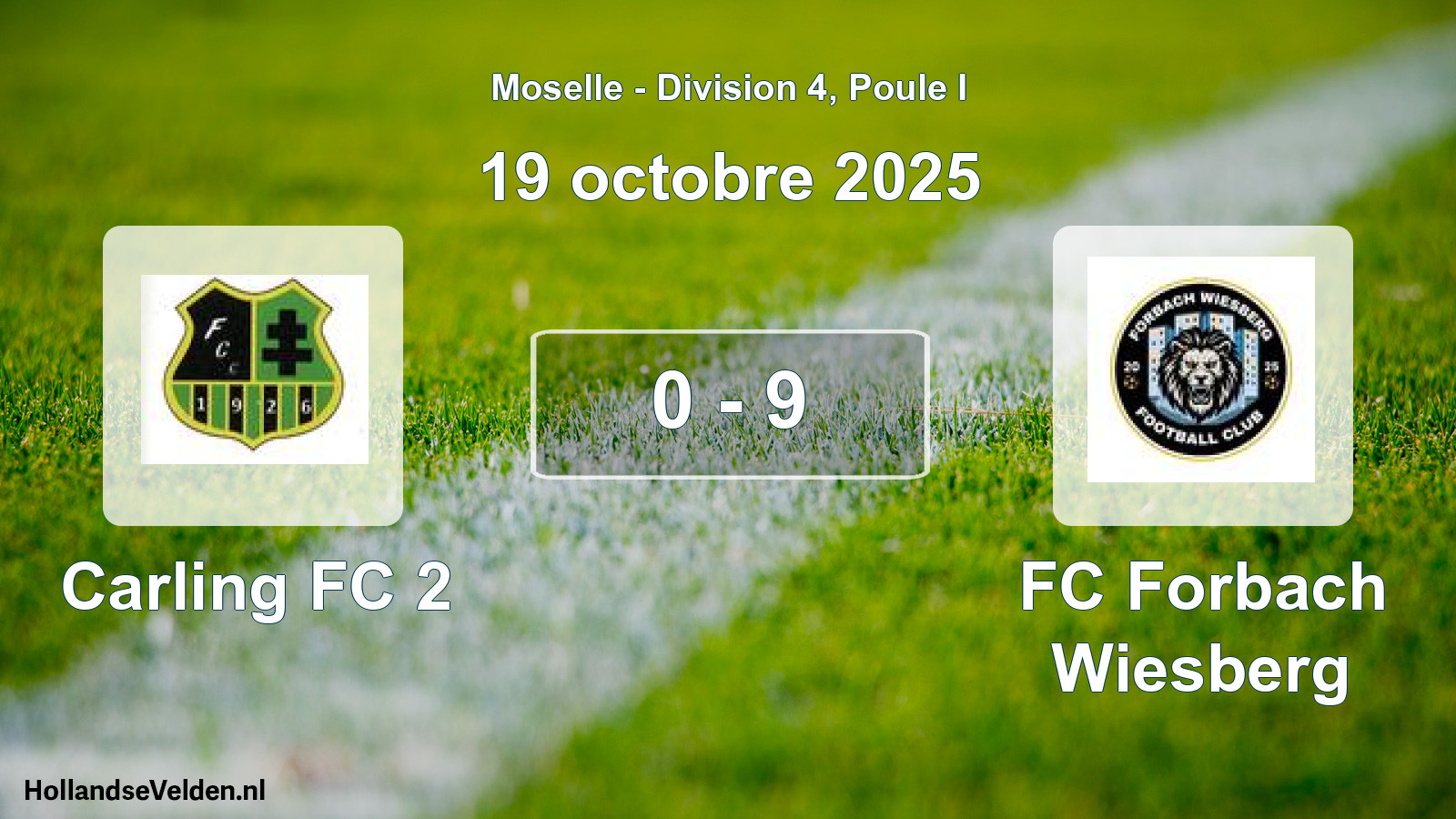 Match joué: Carling FC 2 - FC Forbach Wiesberg 0 - 9 (19 octobre 2025)