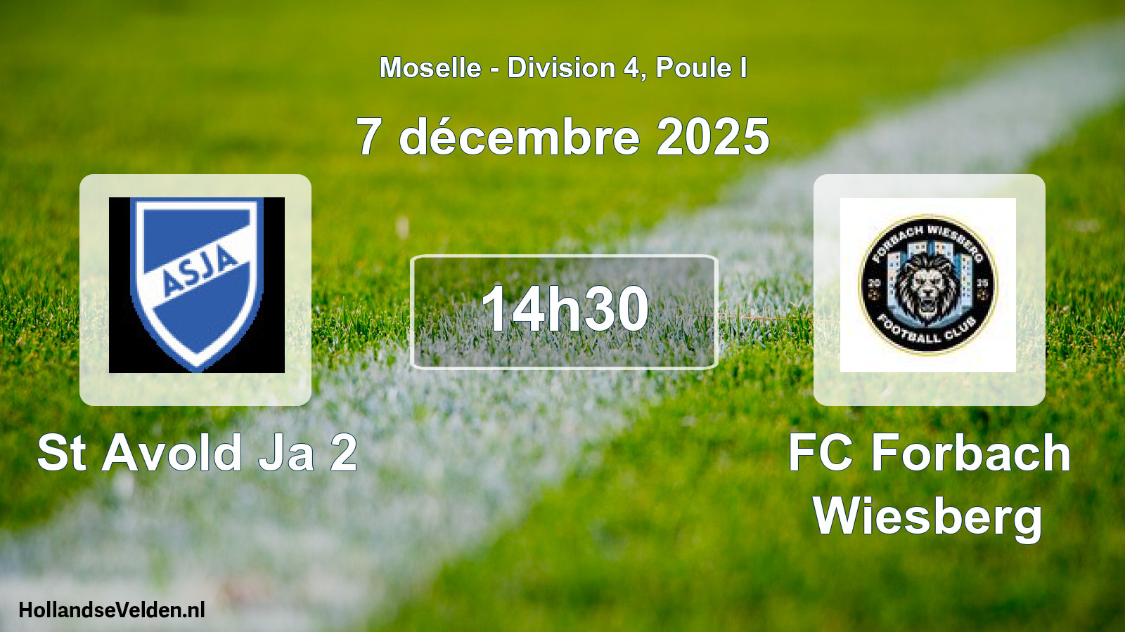 Match programmé: St Avold Ja 2 - FC Forbach Wiesberg (7 décembre 2025)