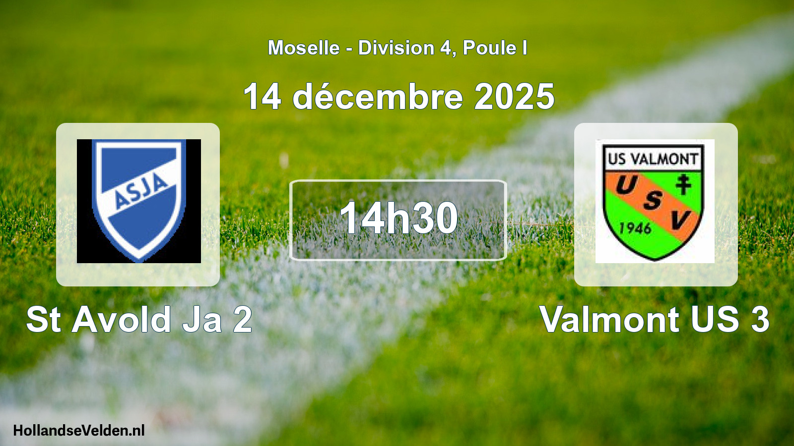 Match programmé: St Avold Ja 2 - Valmont US 3 (14 décembre 2025)