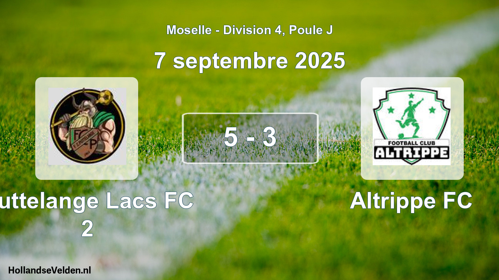 Match joué: Puttelange Lacs FC 2 - Altrippe FC 5 - 3 (7 septembre 2025)